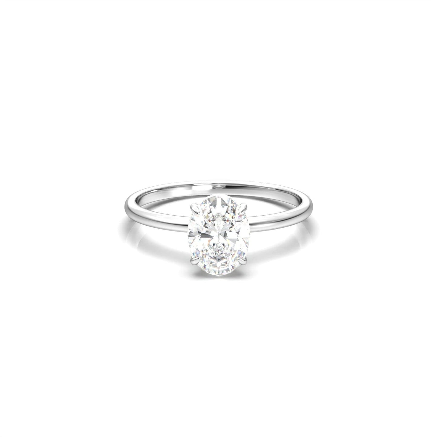 Oval Solitaire Diamond Engagement Ring, 2 Carat | Moissanite Engagement Rings