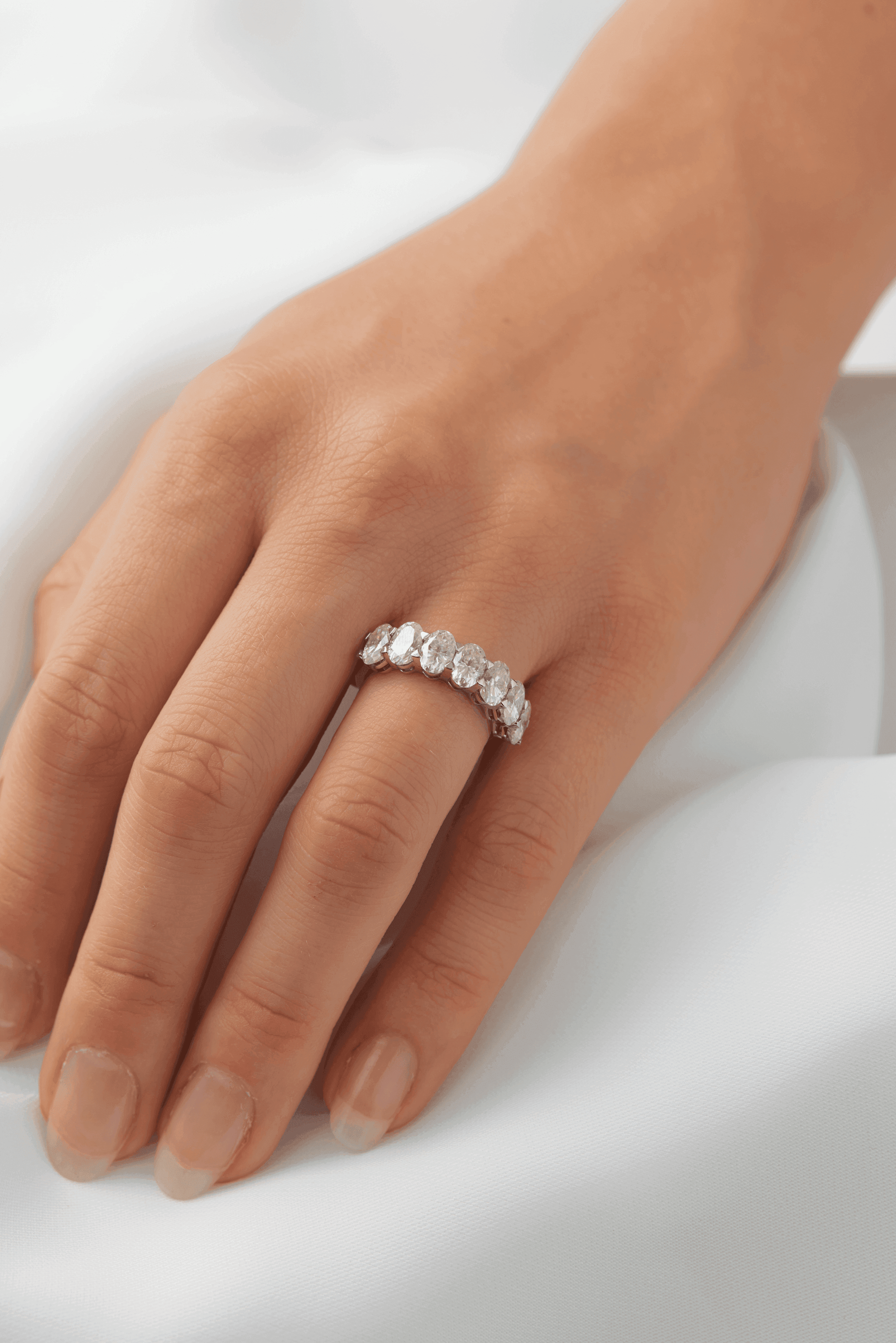 7 Stone Oval Moissanite Ring - Moissanite Engagement Rings