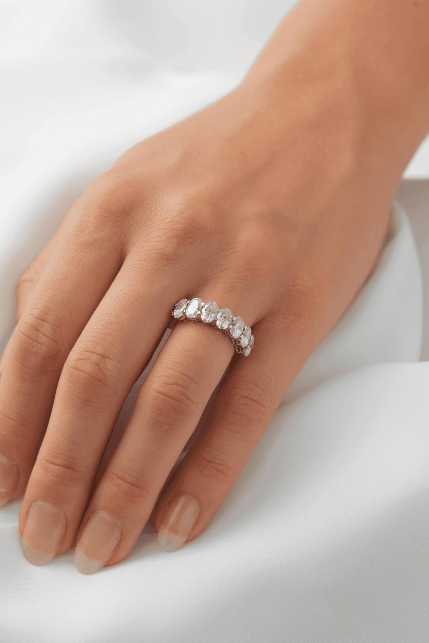 7 Stone Oval Moissanite Ring - Ready To Ship - Moissanite Engagement Rings