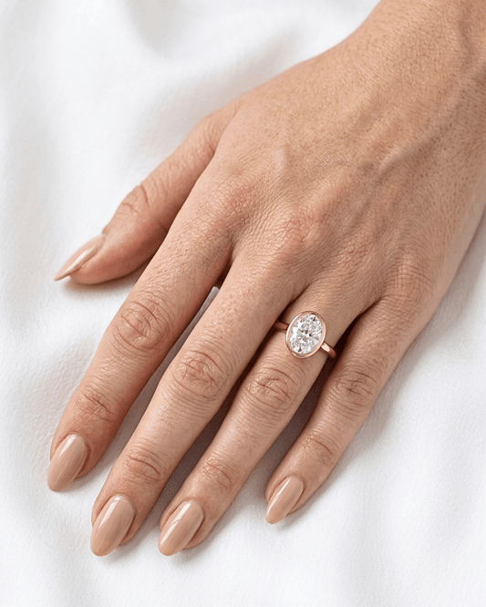 Maeve - Oval Bezel Moissanite Engagement Ring