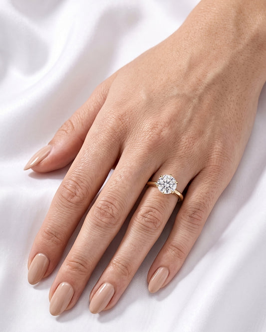 Polly: Round Hidden Halo Diamond Engagement Ring