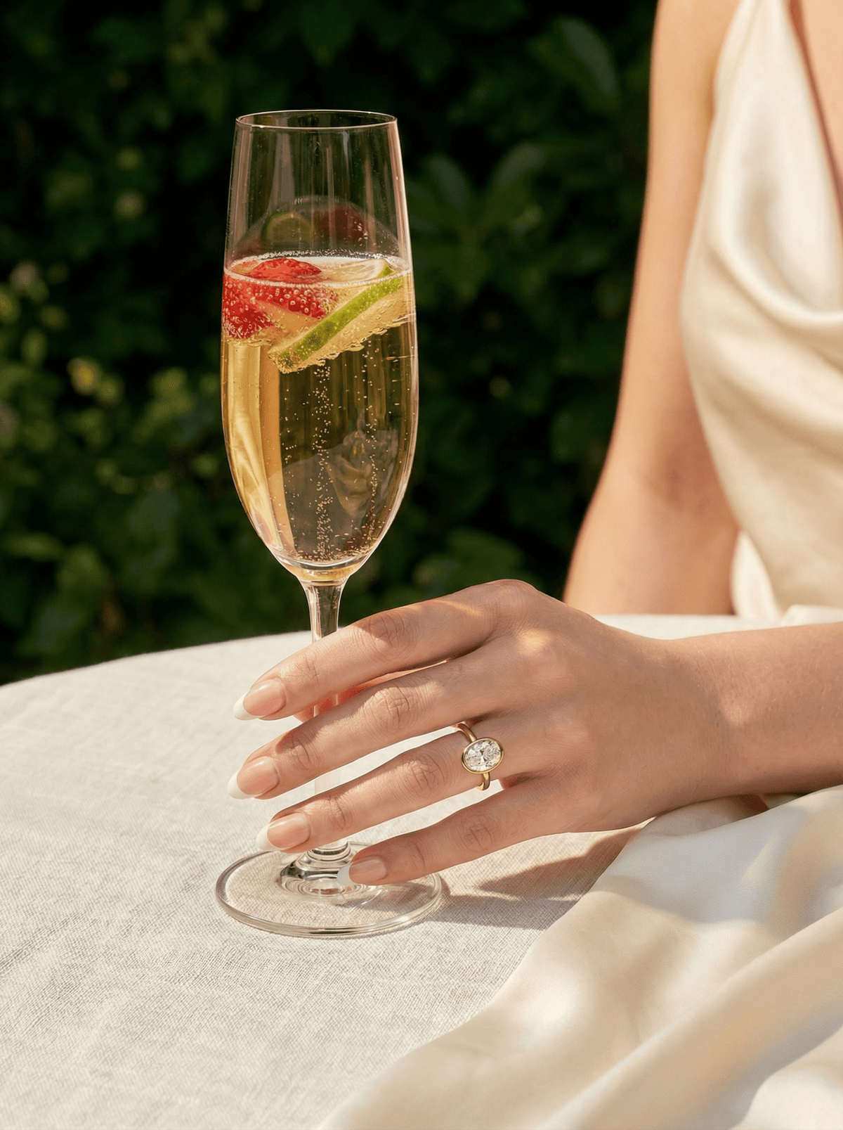 Oval Bezel Moissanite Engagement Ring - Moissanite Engagement Rings
