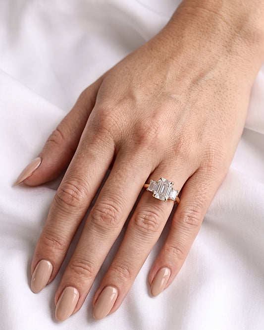 Vivienne: Emerald Trilogy Diamond Engagement Ring