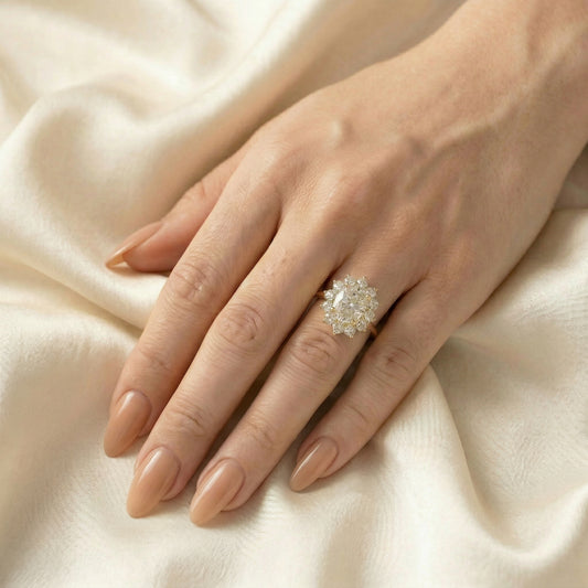 Floral Oval Moissanite Engagement Ring — Guthrie Jewellery