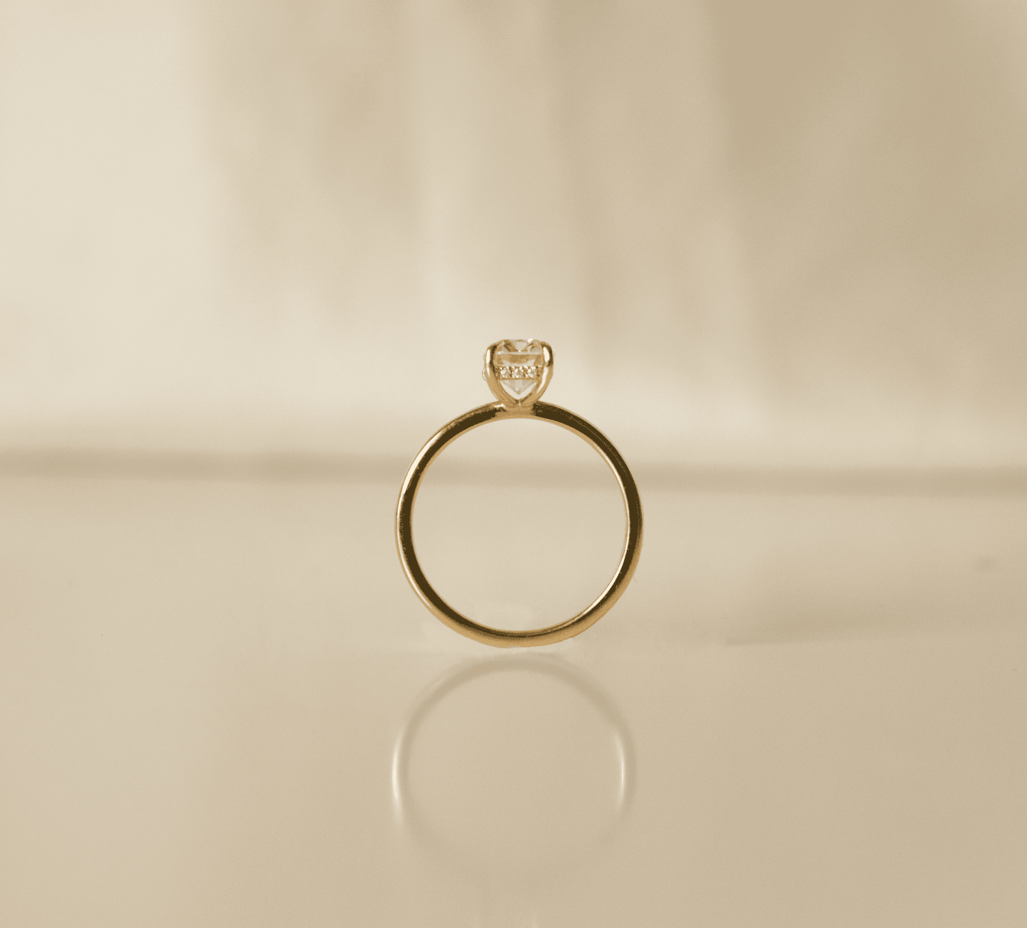 Elongated Cushion Hidden Halo Moissanite Engagement Ring - Ready To Ship - Moissanite Engagement Rings