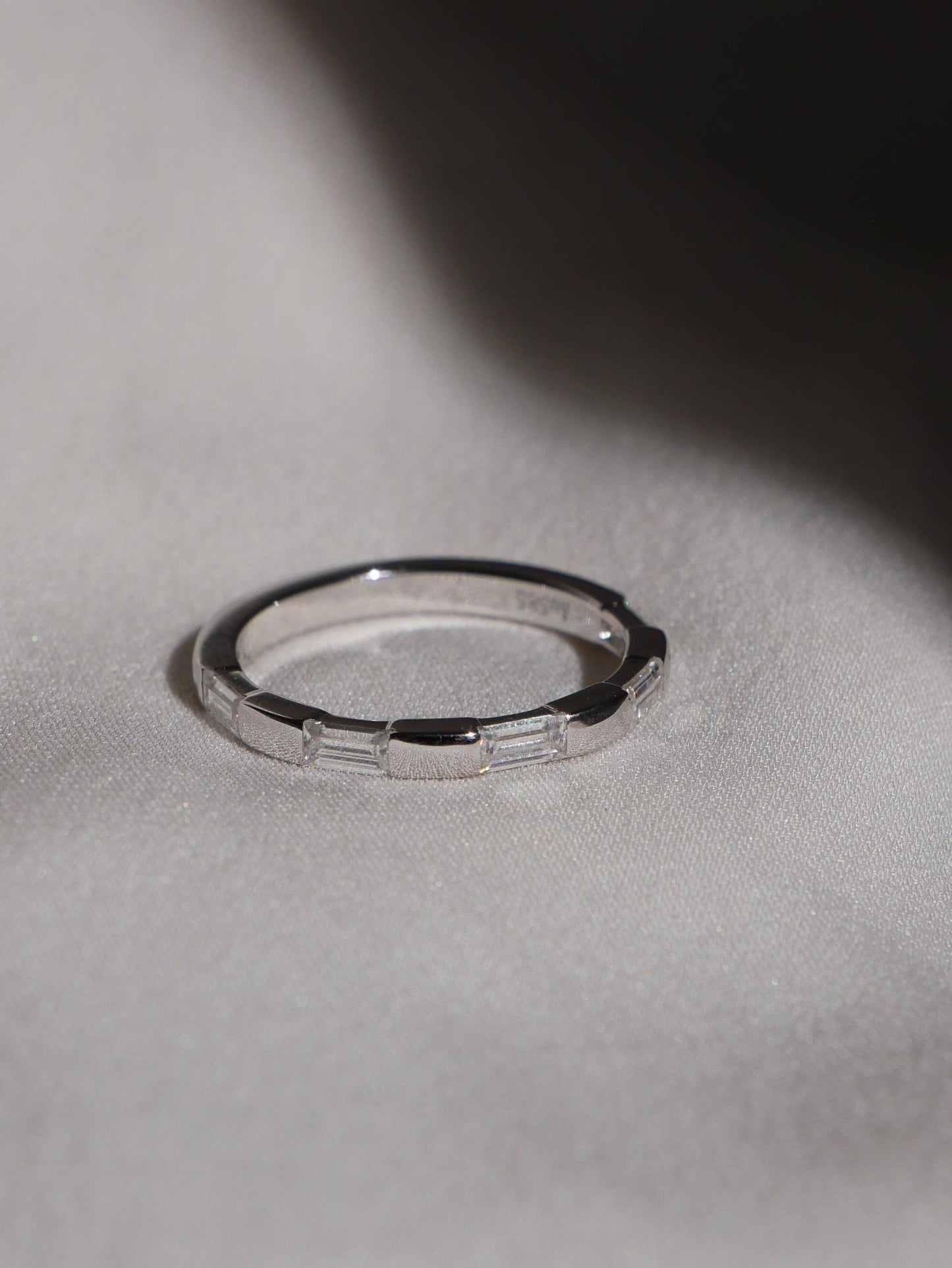 Emerald Moissanite Wedding Band - Ready To Ship - Moissanite Engagement Rings