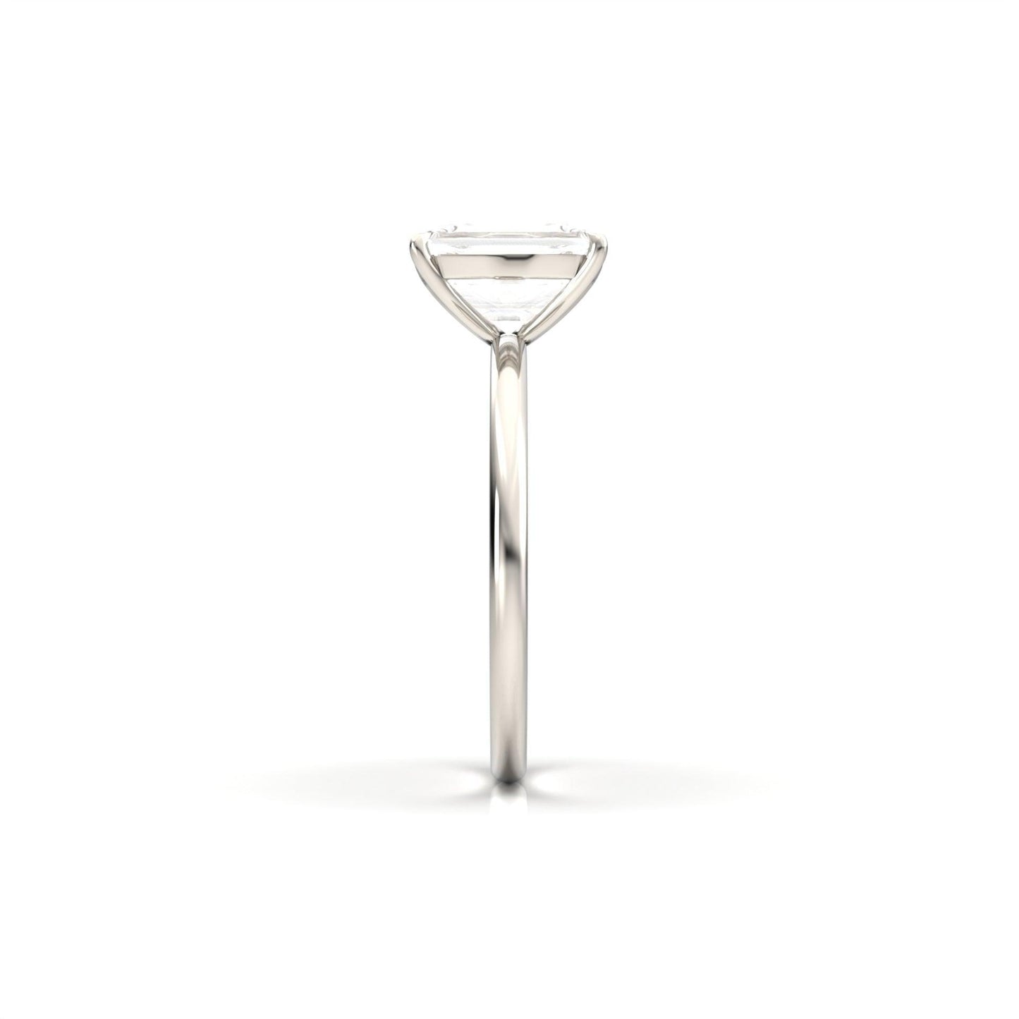 Emerald Solitaire Diamond Engagement Ring - Moissanite Engagement Rings