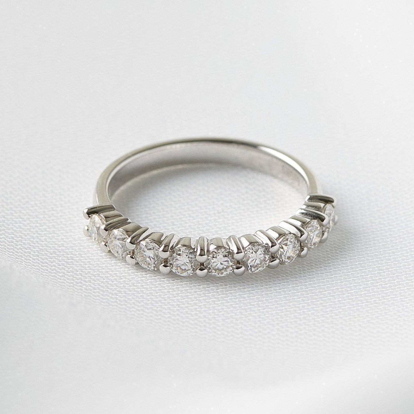 Half Eternity Diamond Wedding Band - Moissanite Engagement Rings