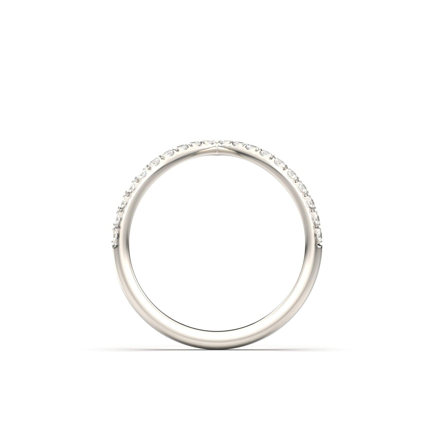 Half Pavè With Peak Diamond Wedding Band - Moissanite Engagement Rings