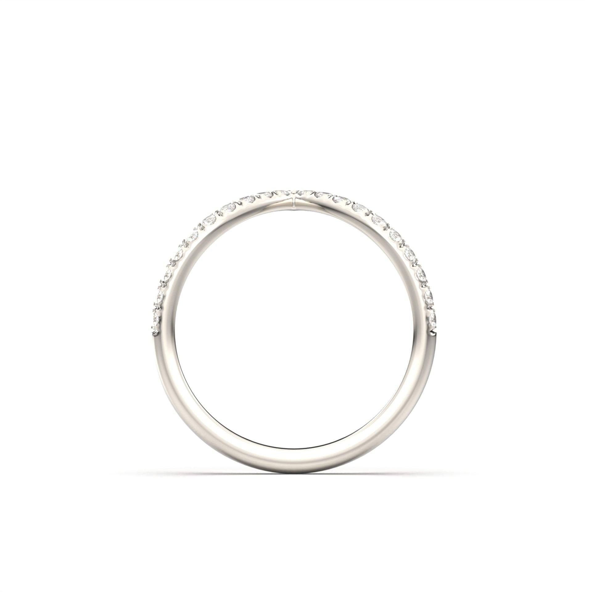 Half Pavè With Peak Diamond Wedding Band - Moissanite Engagement Rings