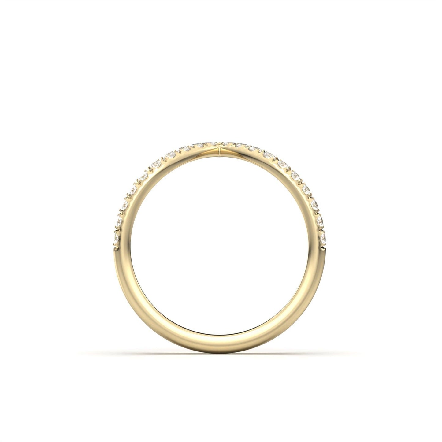 Half Pavè With Peak Diamond Wedding Band - Moissanite Engagement Rings