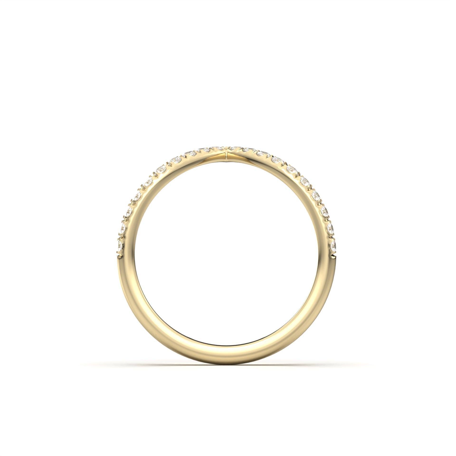 Half Pavè With Peak Diamond Wedding Band - Moissanite Engagement Rings
