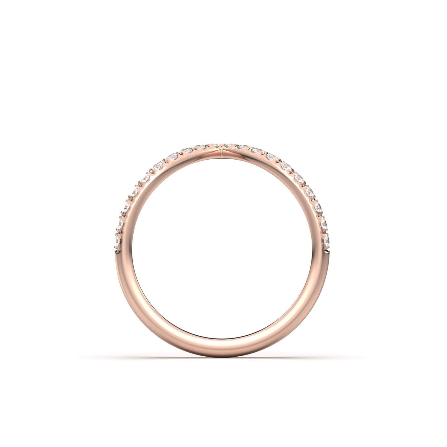 Half Pavè With Peak Diamond Wedding Band - Moissanite Engagement Rings