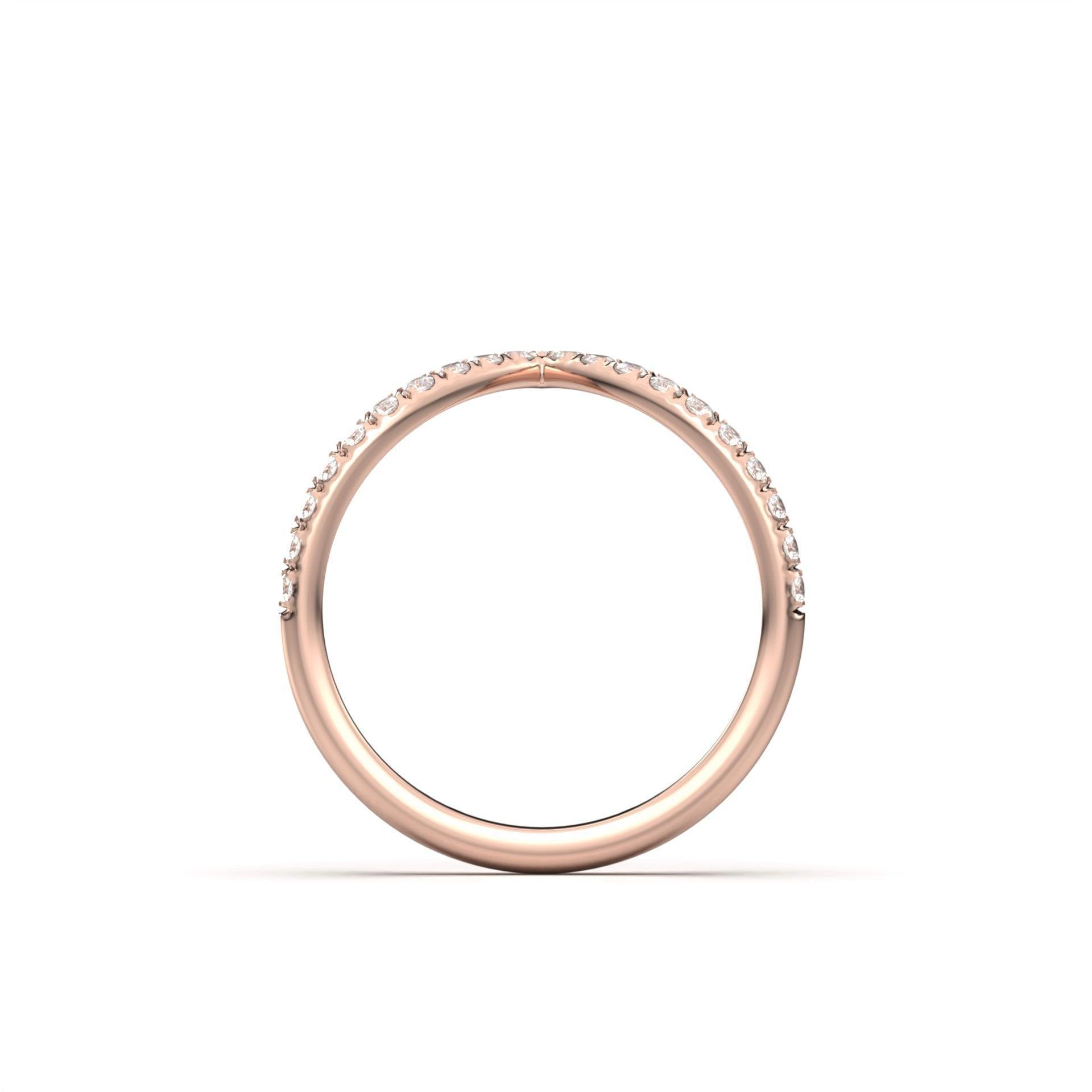 Half Pavè With Peak Diamond Wedding Band - Moissanite Engagement Rings