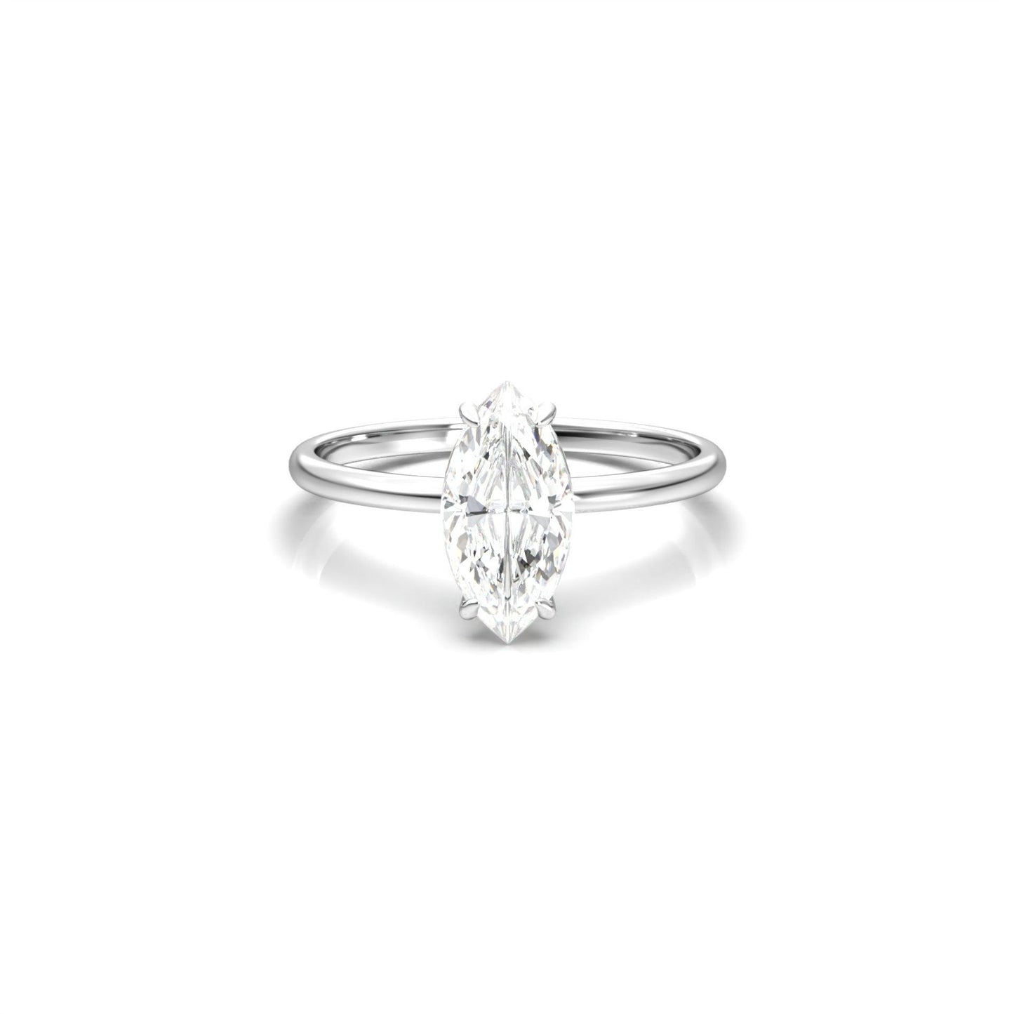 Marquise Cut Solitaire Engagement Ring | Moissanite Engagement Rings