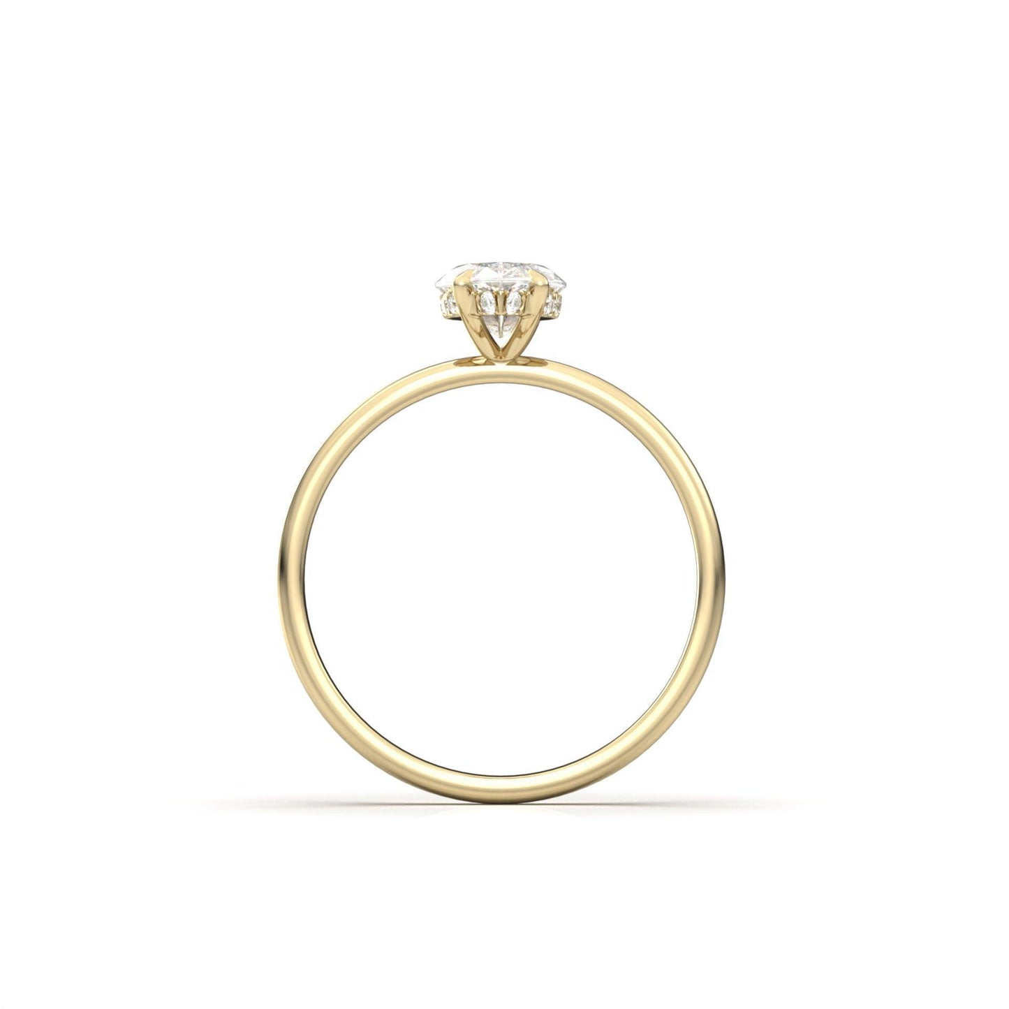 Marquise Hidden Halo Diamond Engagement Ring - Moissanite Engagement Rings