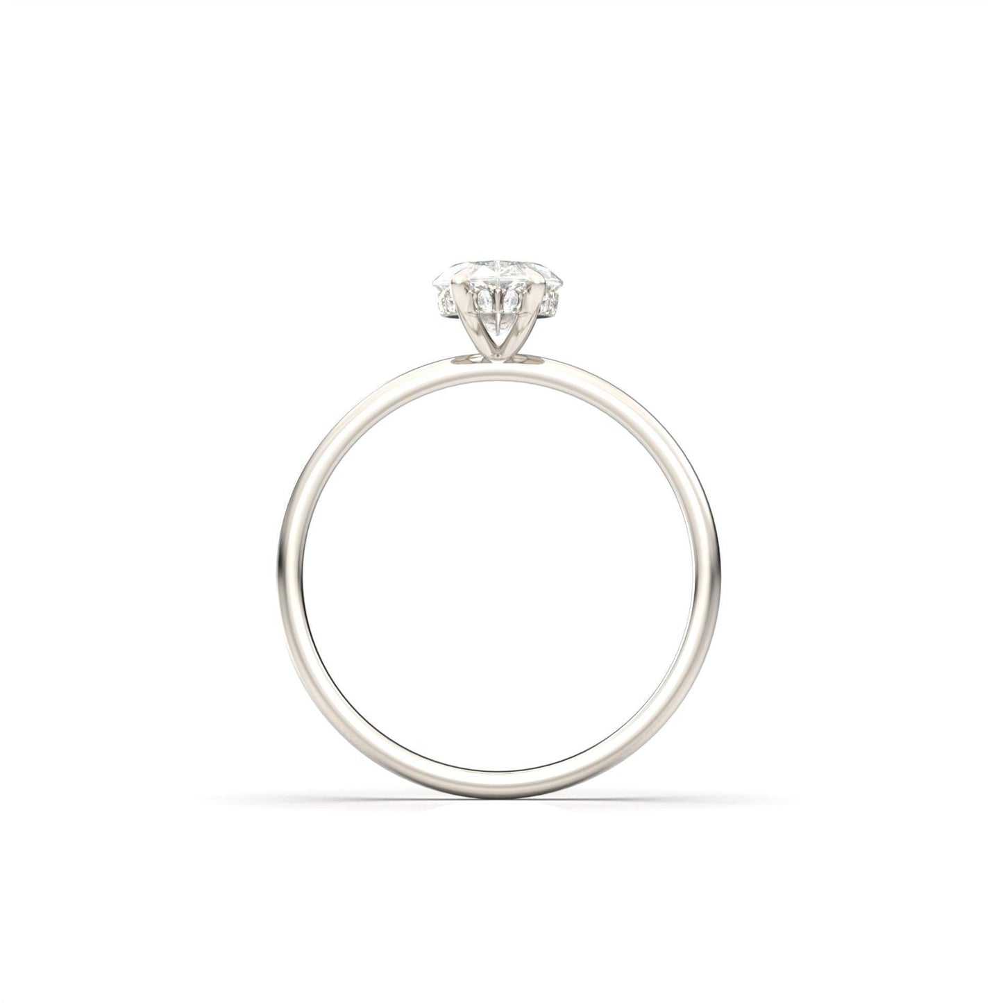 Marquise Hidden Halo Diamond Engagement Ring - Moissanite Engagement Rings
