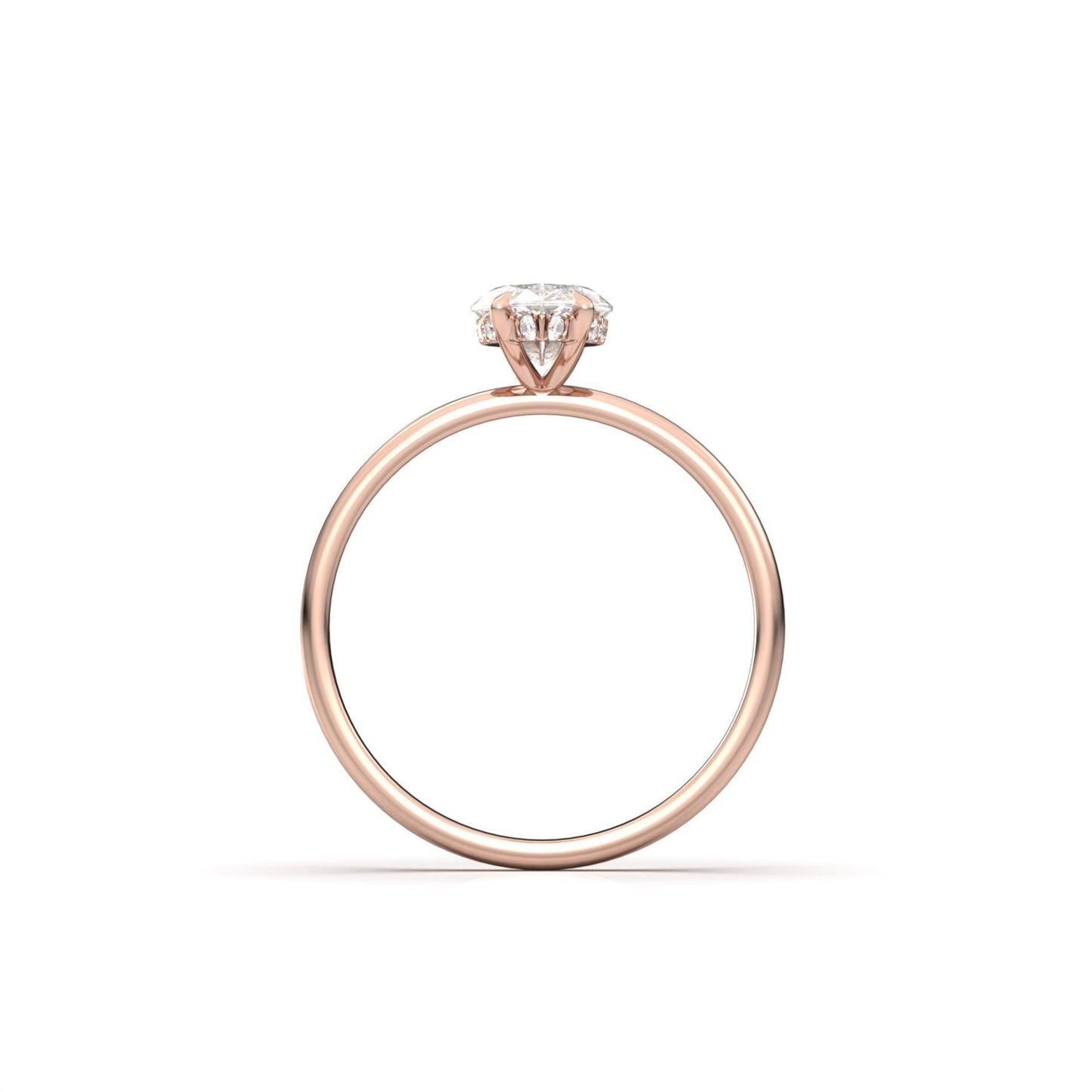 Marquise Hidden Halo Diamond Engagement Ring - Moissanite Engagement Rings