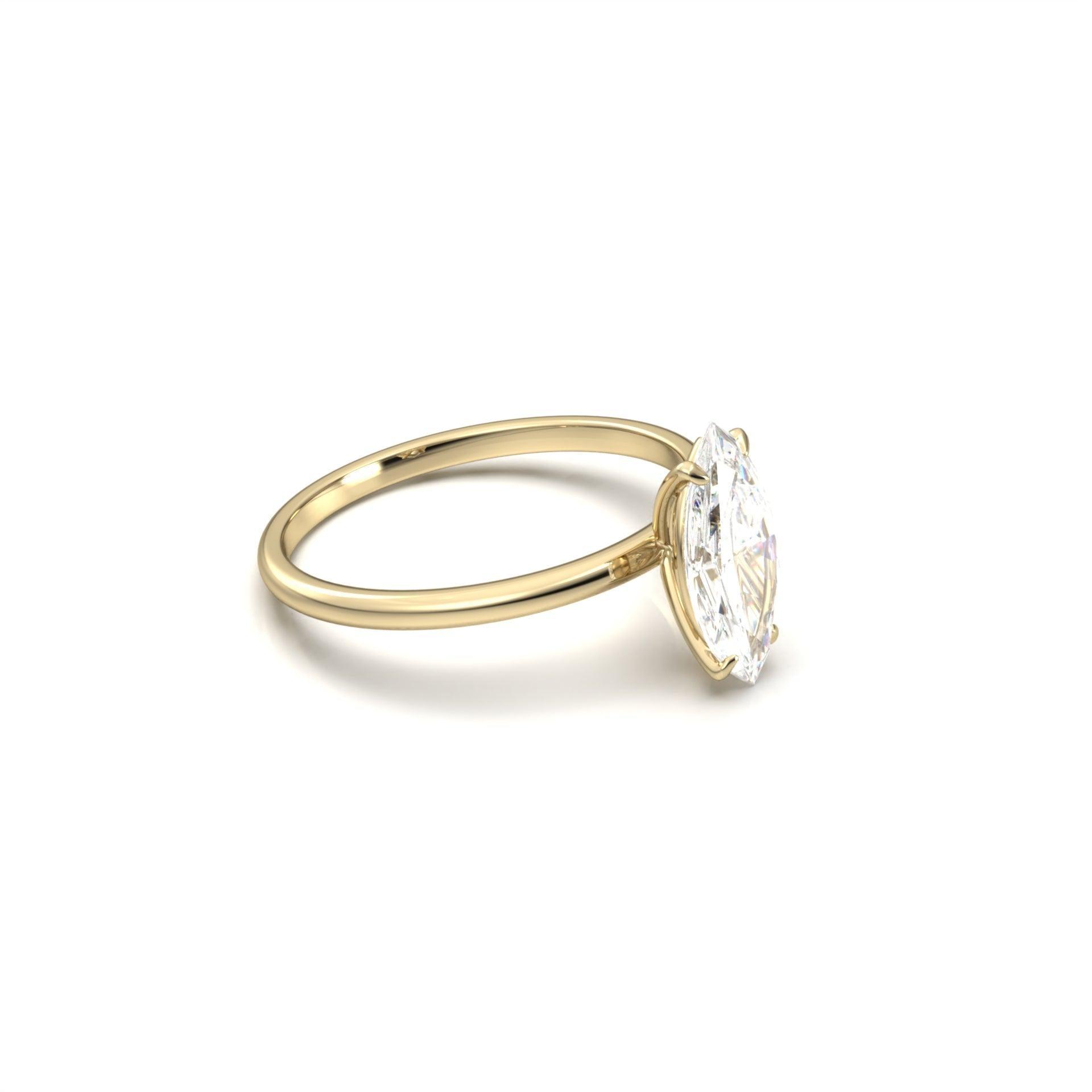 Marquise Solitaire Diamond Engagement Ring - Moissanite Engagement Rings