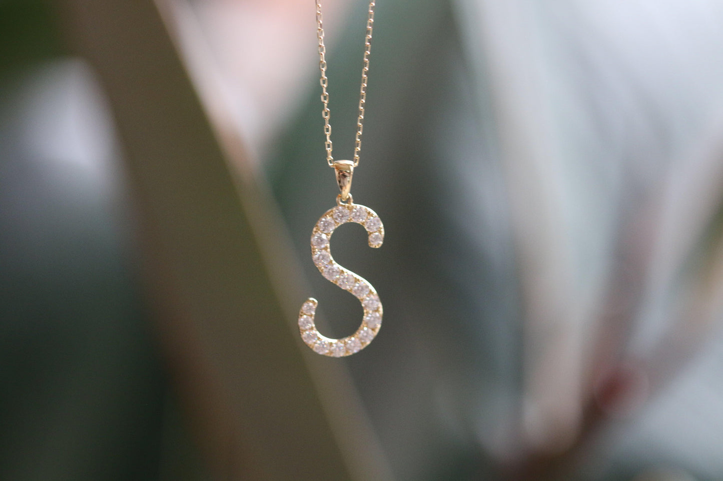 Moissanite Lettered Necklace - Moissanite Engagement Rings