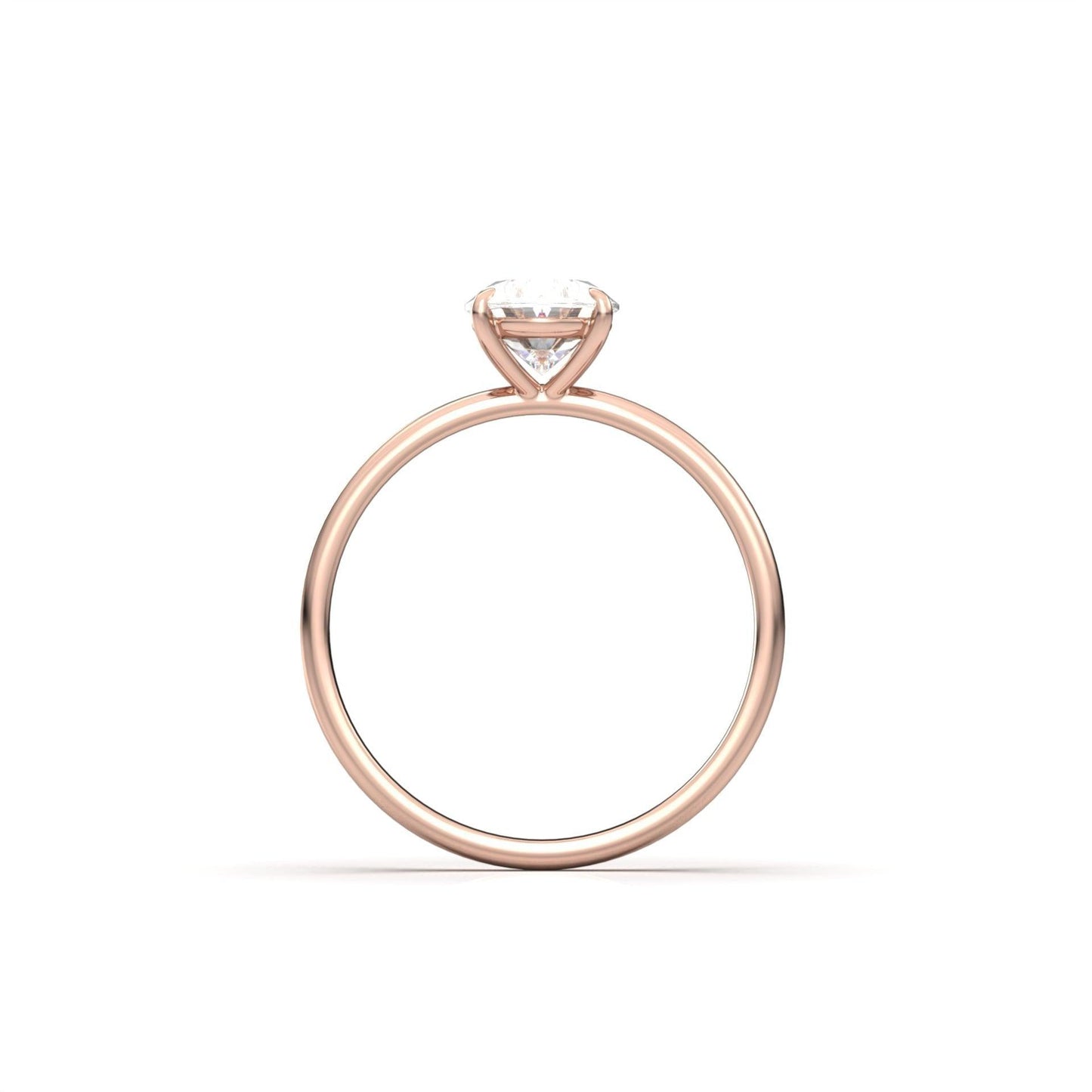 moissanite, oval solitaire, rose gold band, engagement ring | Moissanite Engagement Rings