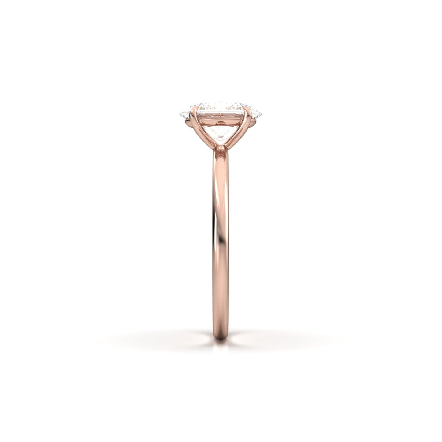 moissanite, oval solitaire, rose gold band, engagement ring | Moissanite Engagement Rings