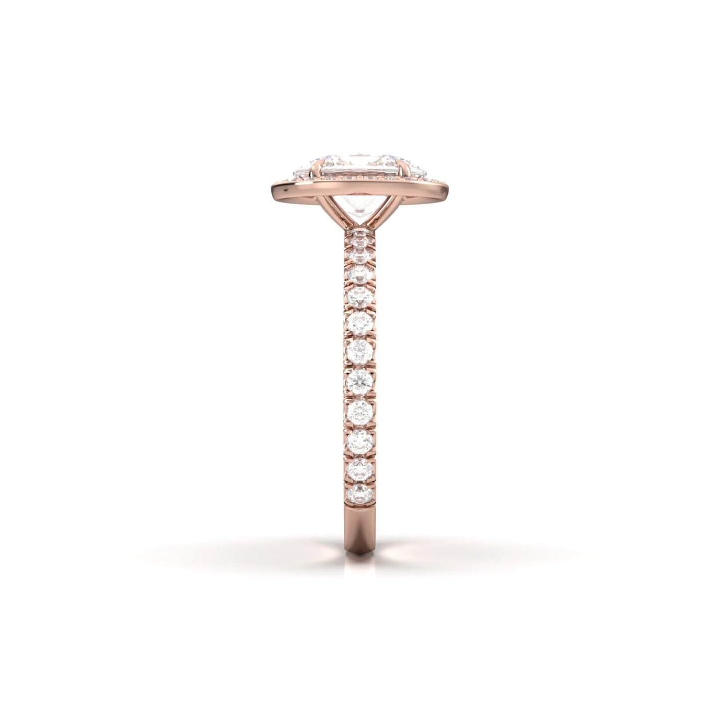 Oval Halo With Full Pavé Diamond Engagement Ring - Moissanite Engagement Rings