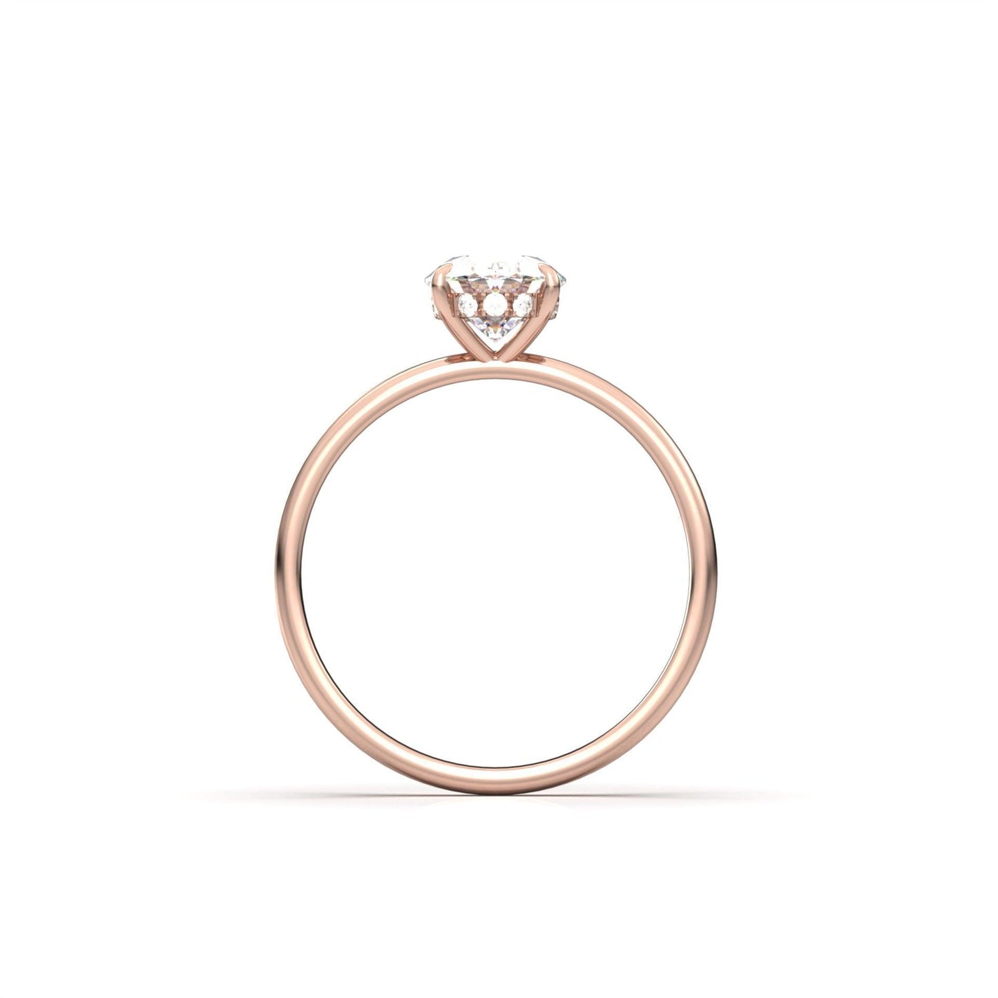 Oval Hidden Halo Diamond Engagement Ring - Moissanite Engagement Rings