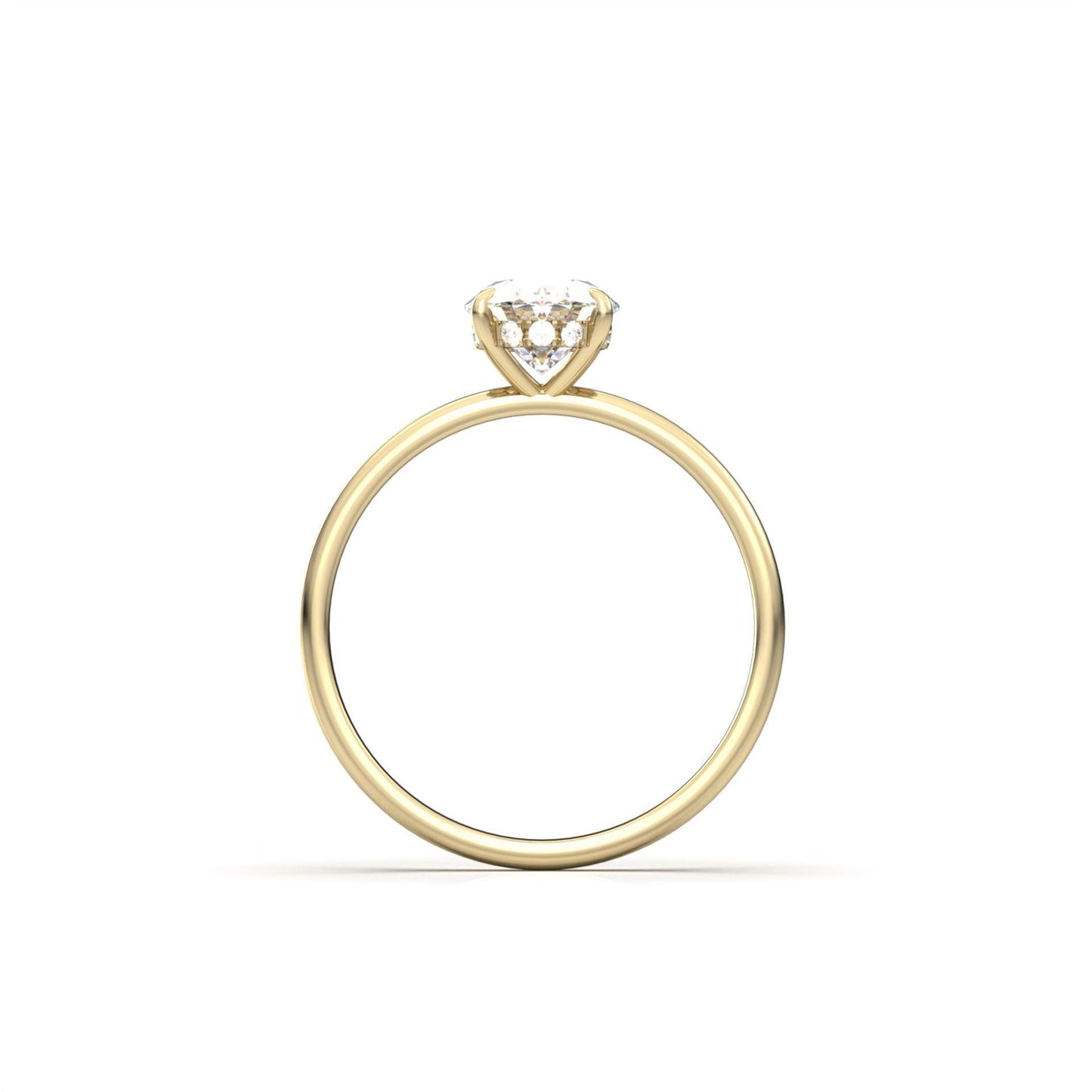 Oval Hidden Halo Diamond Engagement Ring - Moissanite Engagement Rings
