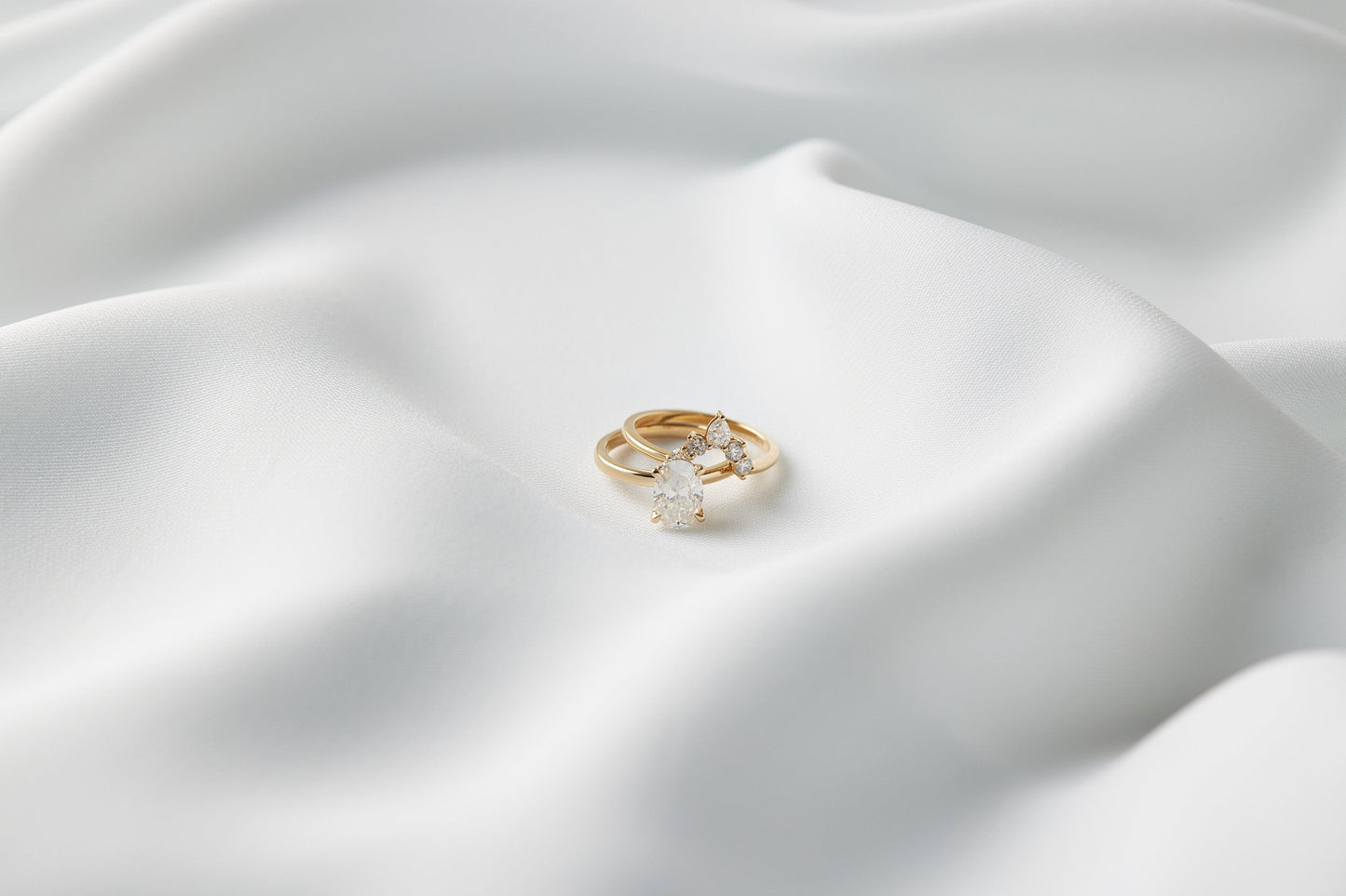 Oval Hidden Halo Moissanite Engagement Ring - Ready to Ship - Moissanite Engagement Rings