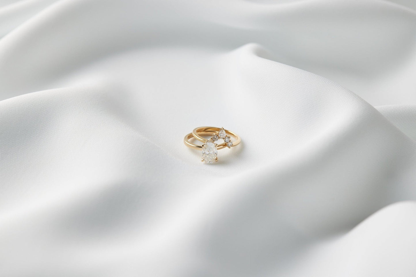 Oval Hidden Halo Moissanite Engagement Ring - Ready to Ship - Moissanite Engagement Rings