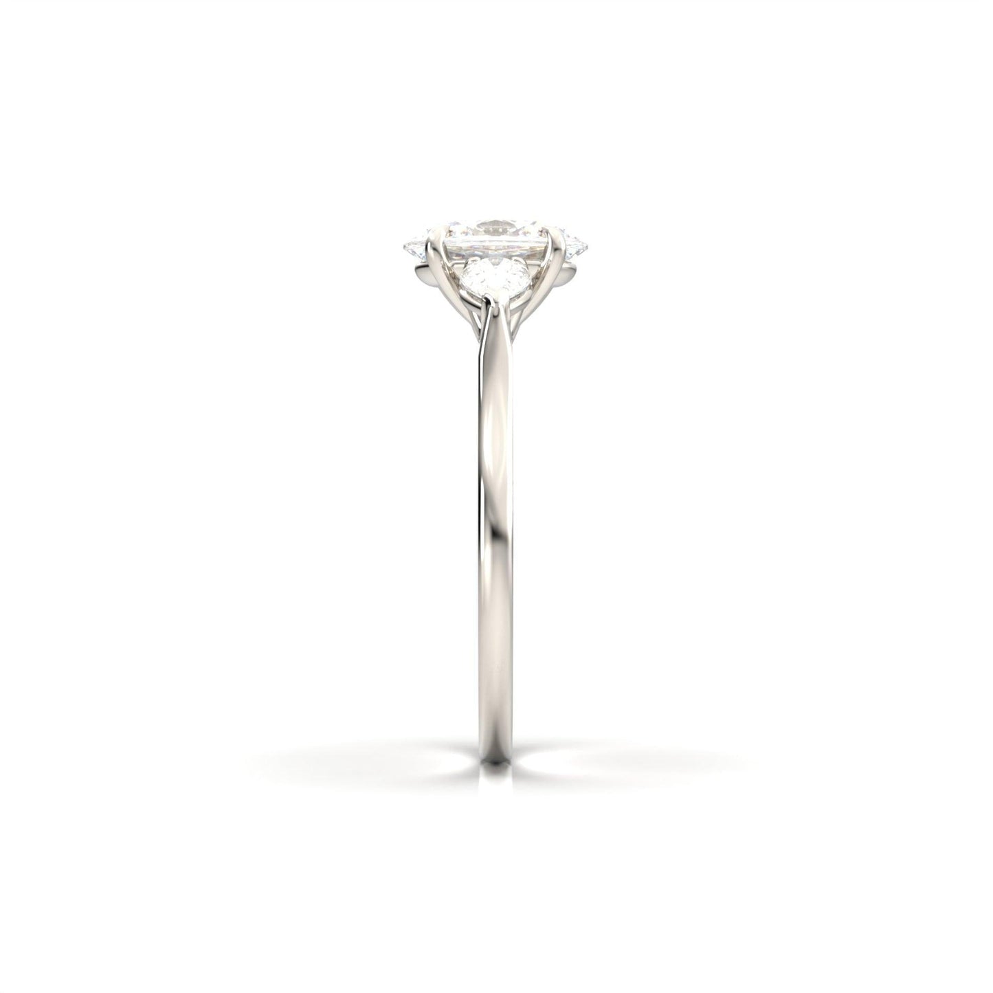 Oval Leaf Setting Moissanite Engagement Ring - Moissanite Engagement Rings