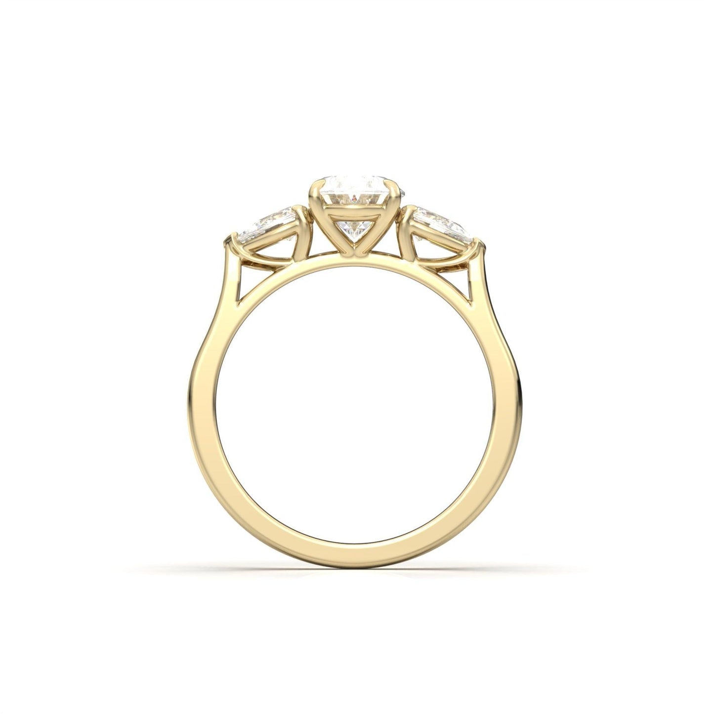 Oval Leaf Setting Moissanite Engagement Ring - Moissanite Engagement Rings