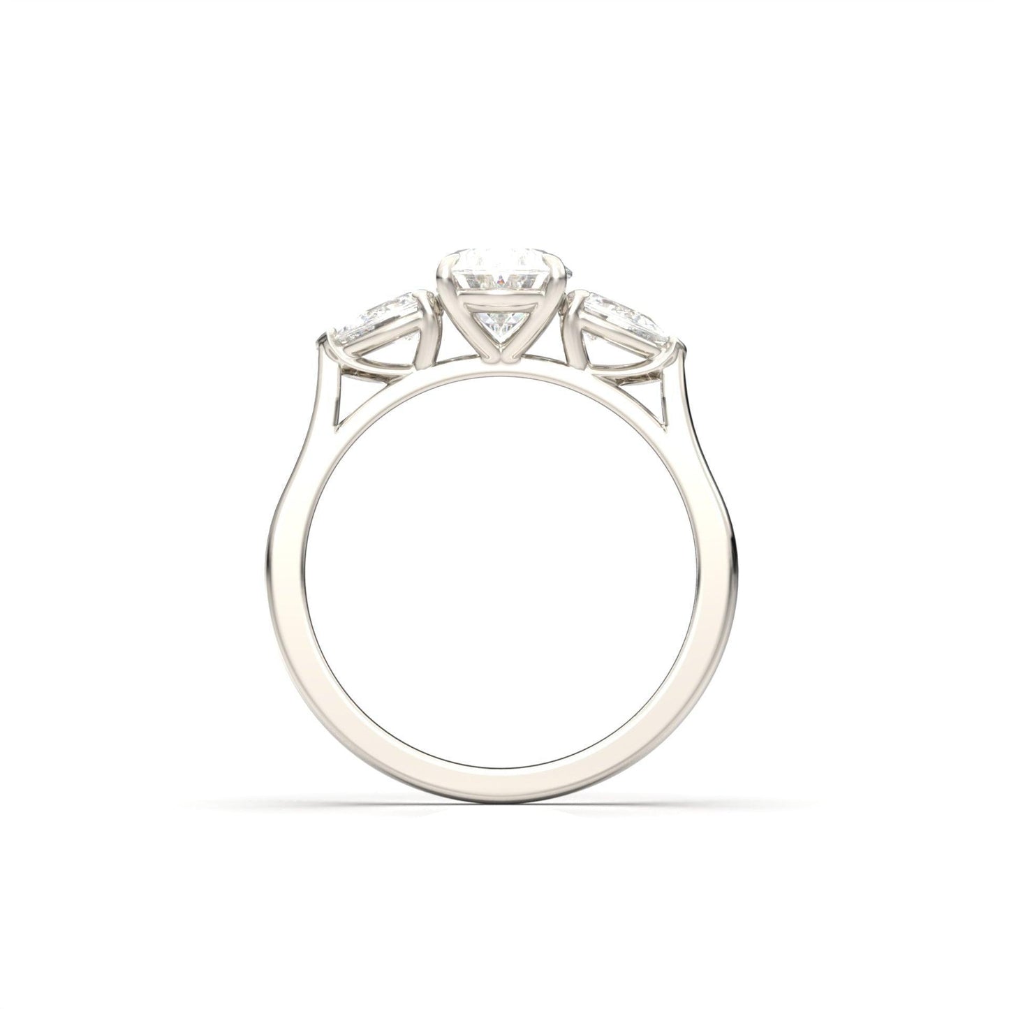 Oval Leaf Setting Moissanite Engagement Ring - Moissanite Engagement Rings