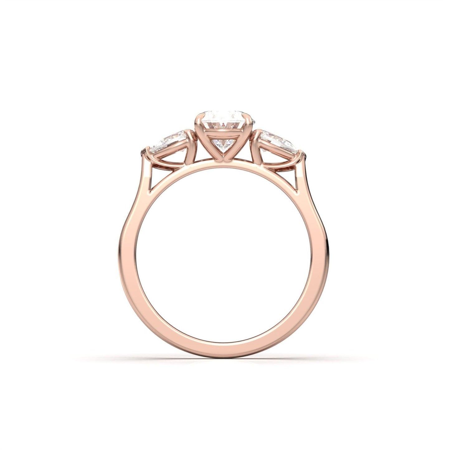 Oval Leaf Setting Moissanite Engagement Ring - Moissanite Engagement Rings