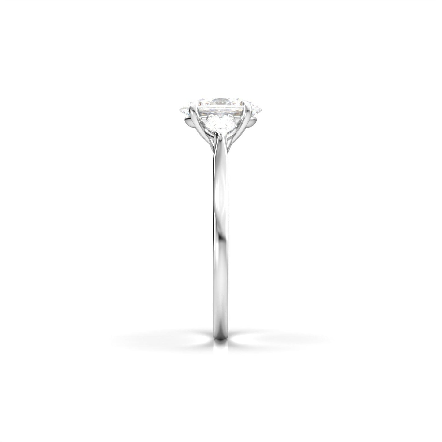Oval Leaf Setting Moissanite Engagement Ring - Moissanite Engagement Rings