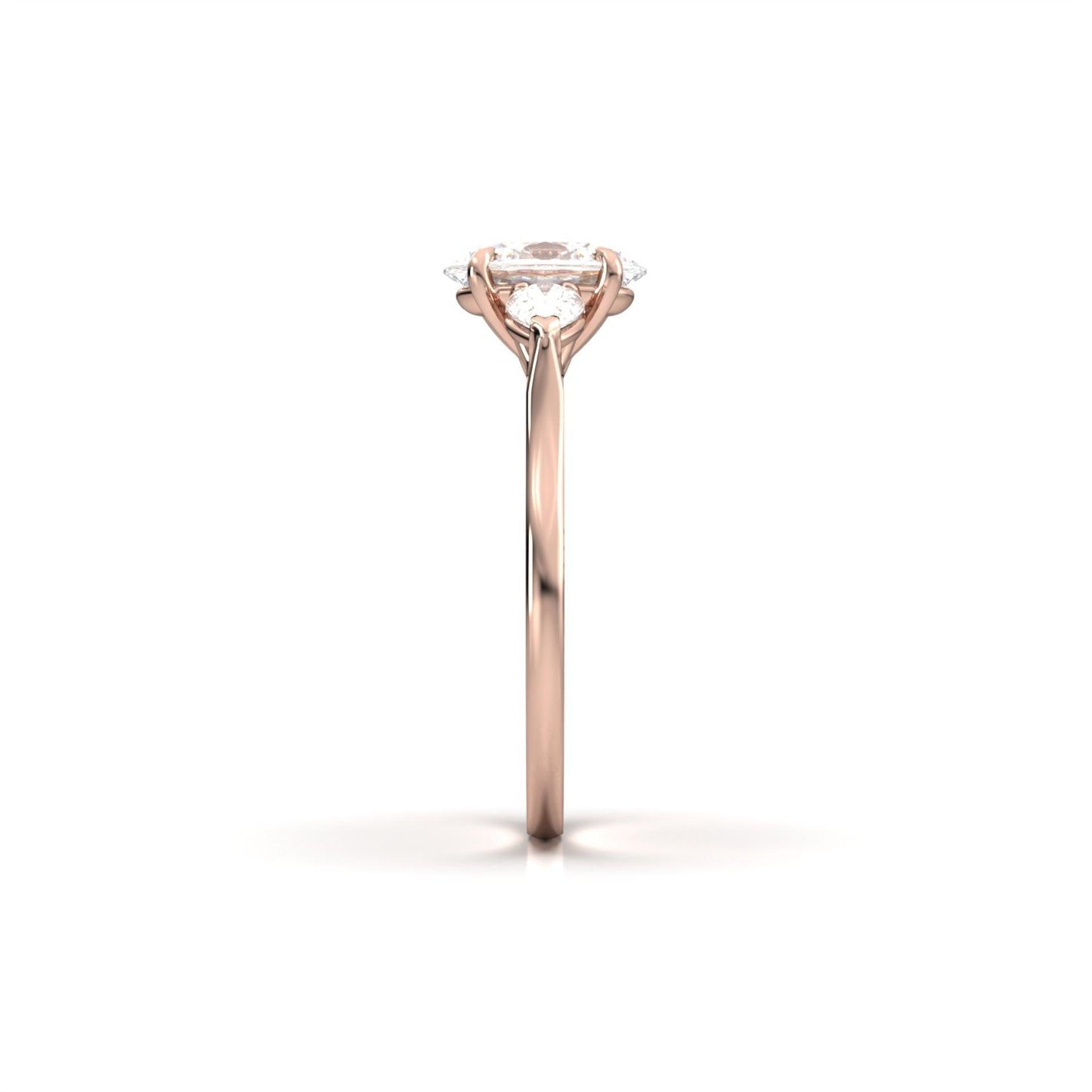 Oval Leaf Setting Moissanite Engagement Ring - Moissanite Engagement Rings