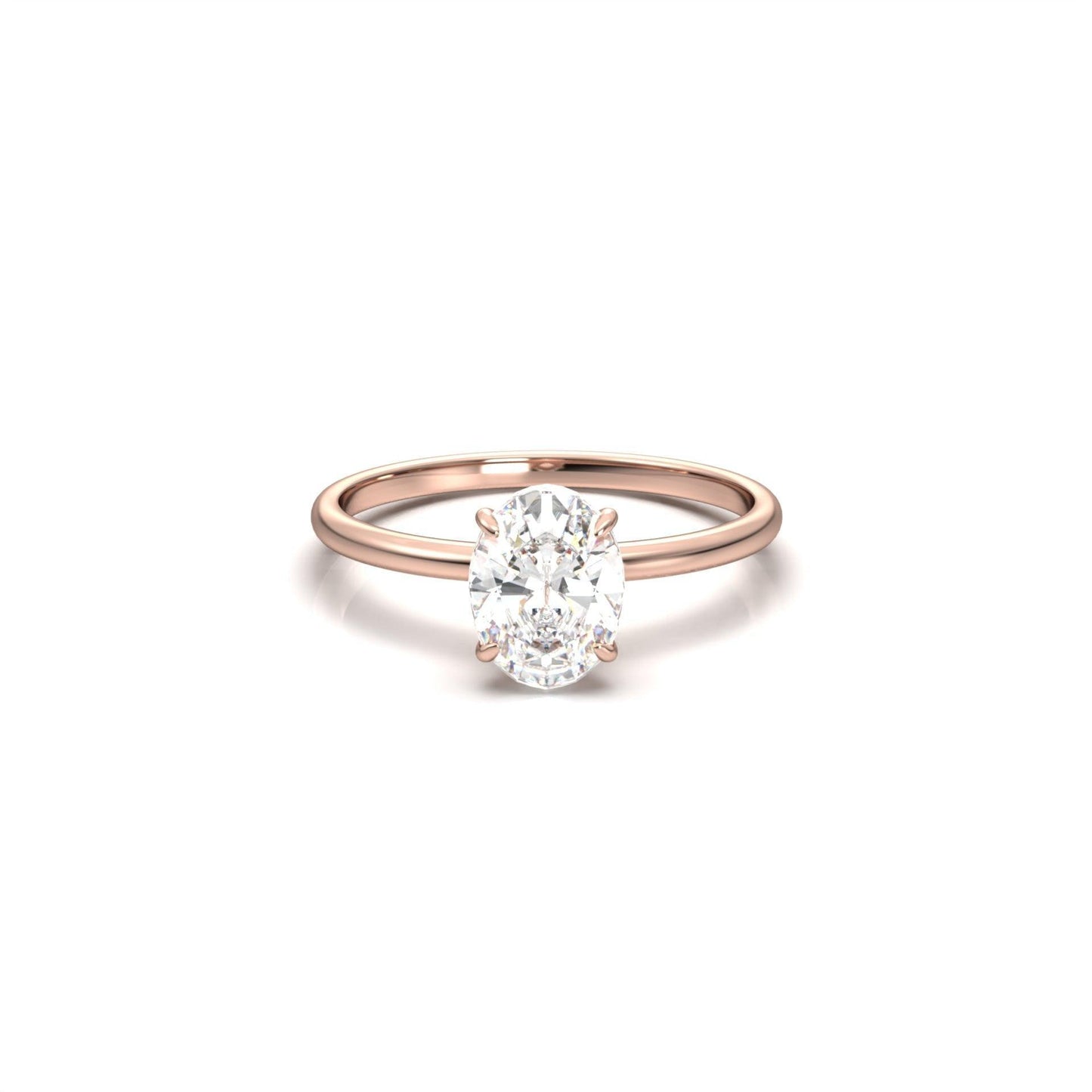 Oval Solitaire Diamond Engagement Ring | Moissanite Engagement Rings
