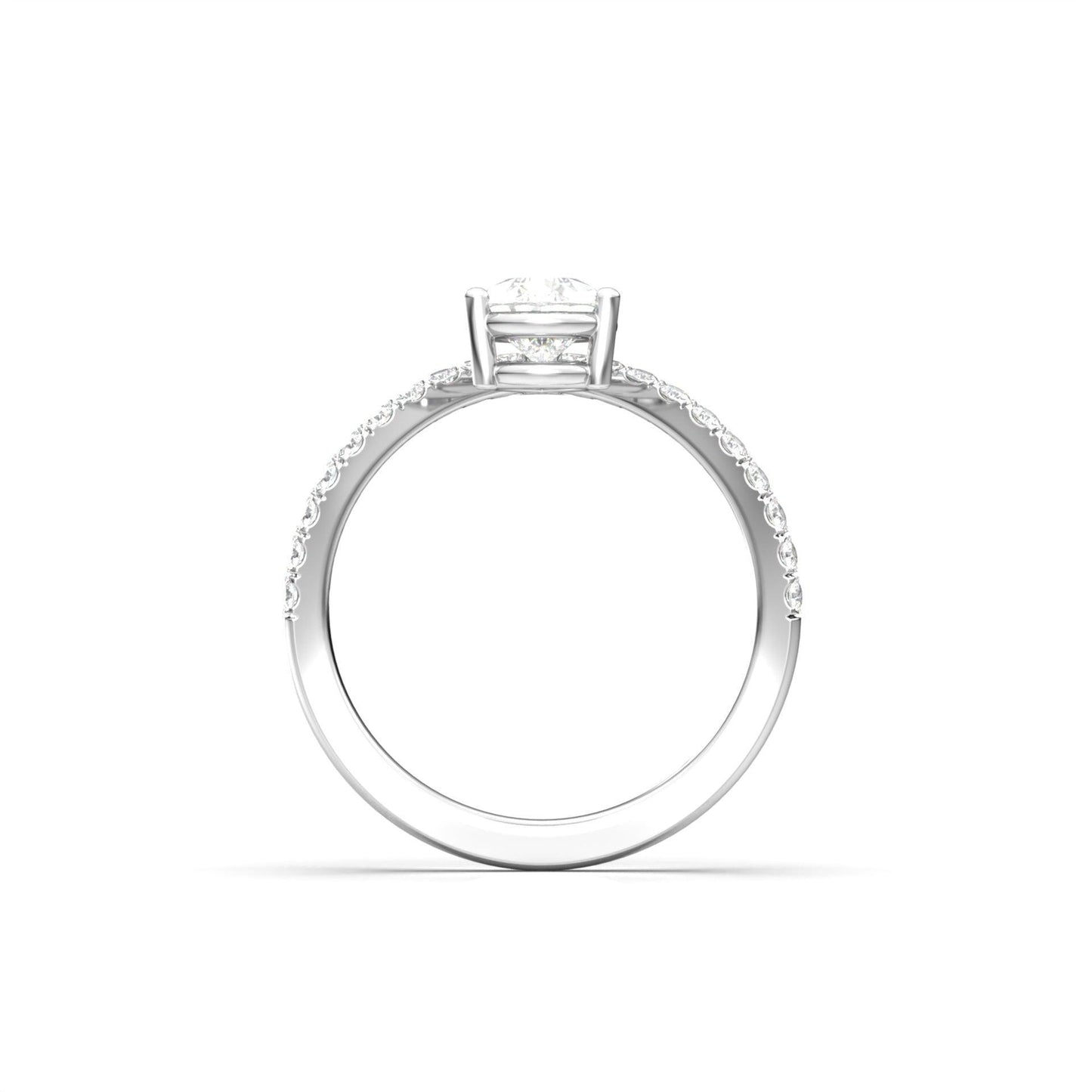 Pear Curved Band Diamond Engagement Ring - Moissanite Engagement Rings