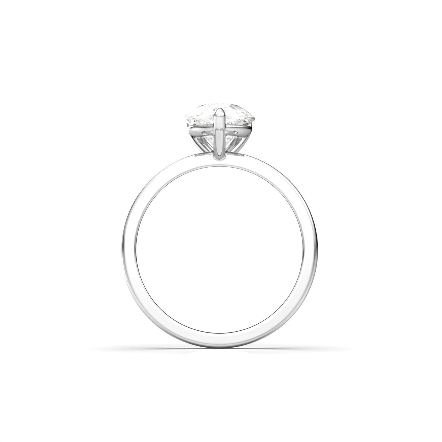 moissanite, pear solitaire, platinum band, engagement ring | Moissanite Engagement Rings