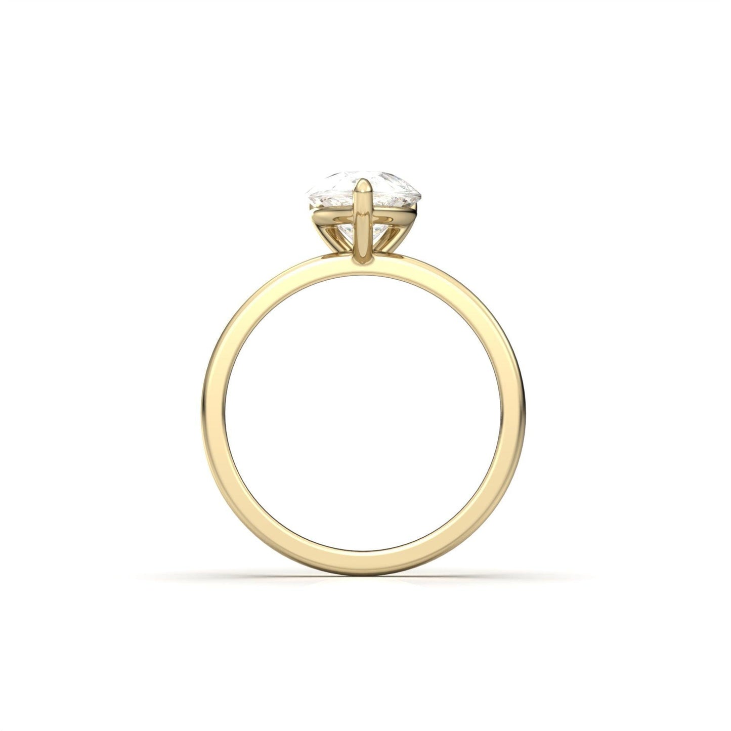 moissanite, pear solitaire, gold band, engagement ring | Moissanite Engagement Rings