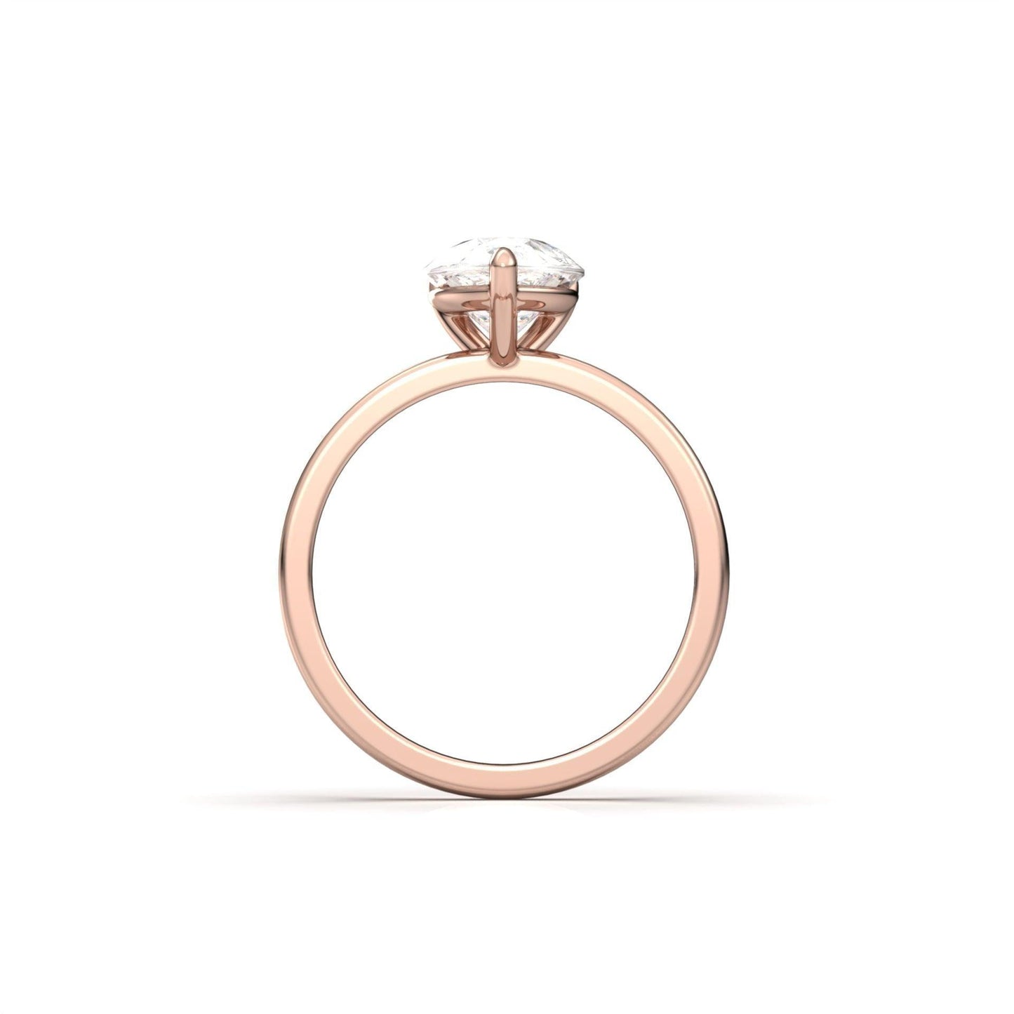moissanite, pear solitaire, rose gold band, engagement ring | Moissanite Engagement Rings