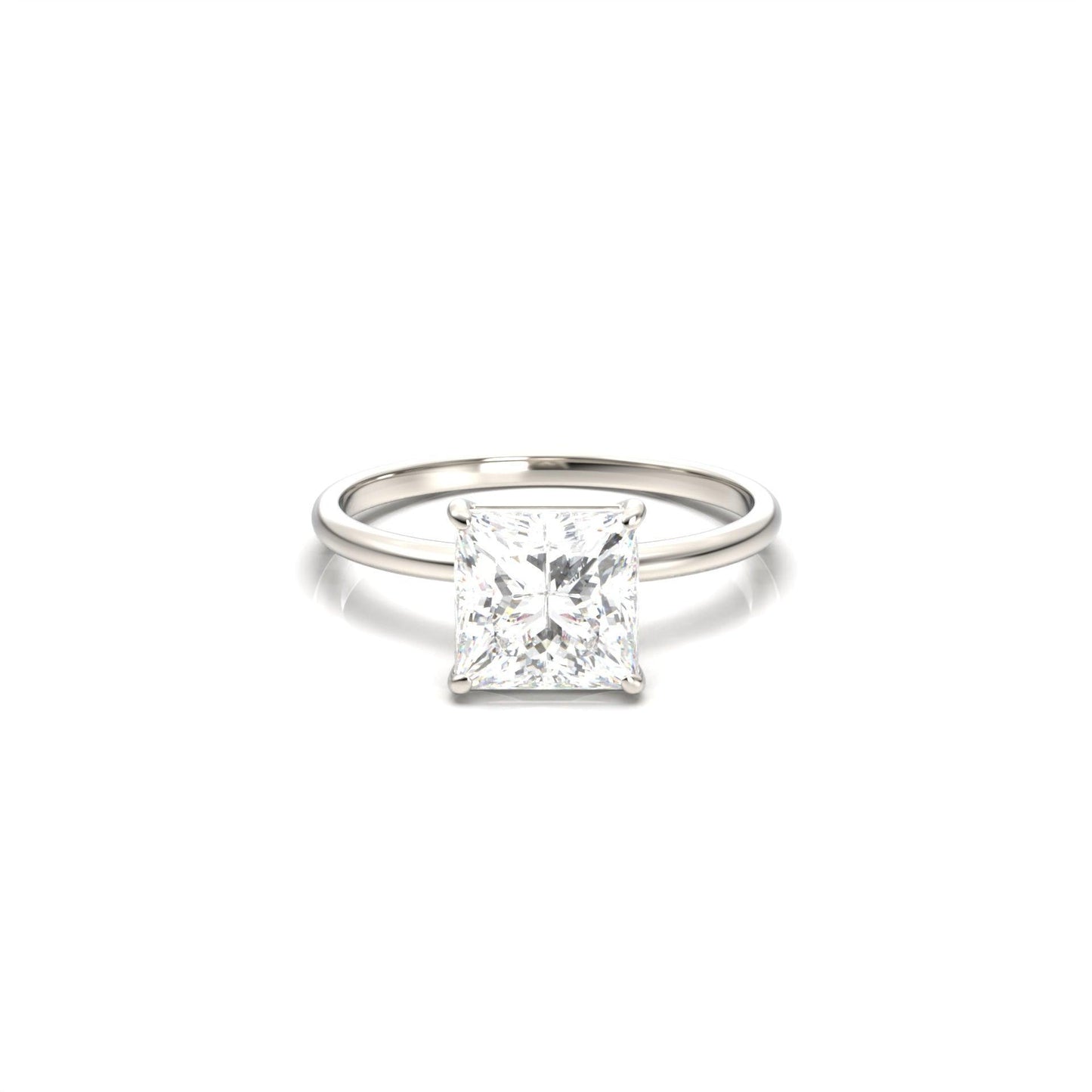 Princess Solitaire Moissanite Engagement Ring | Moissanite Engagement Rings