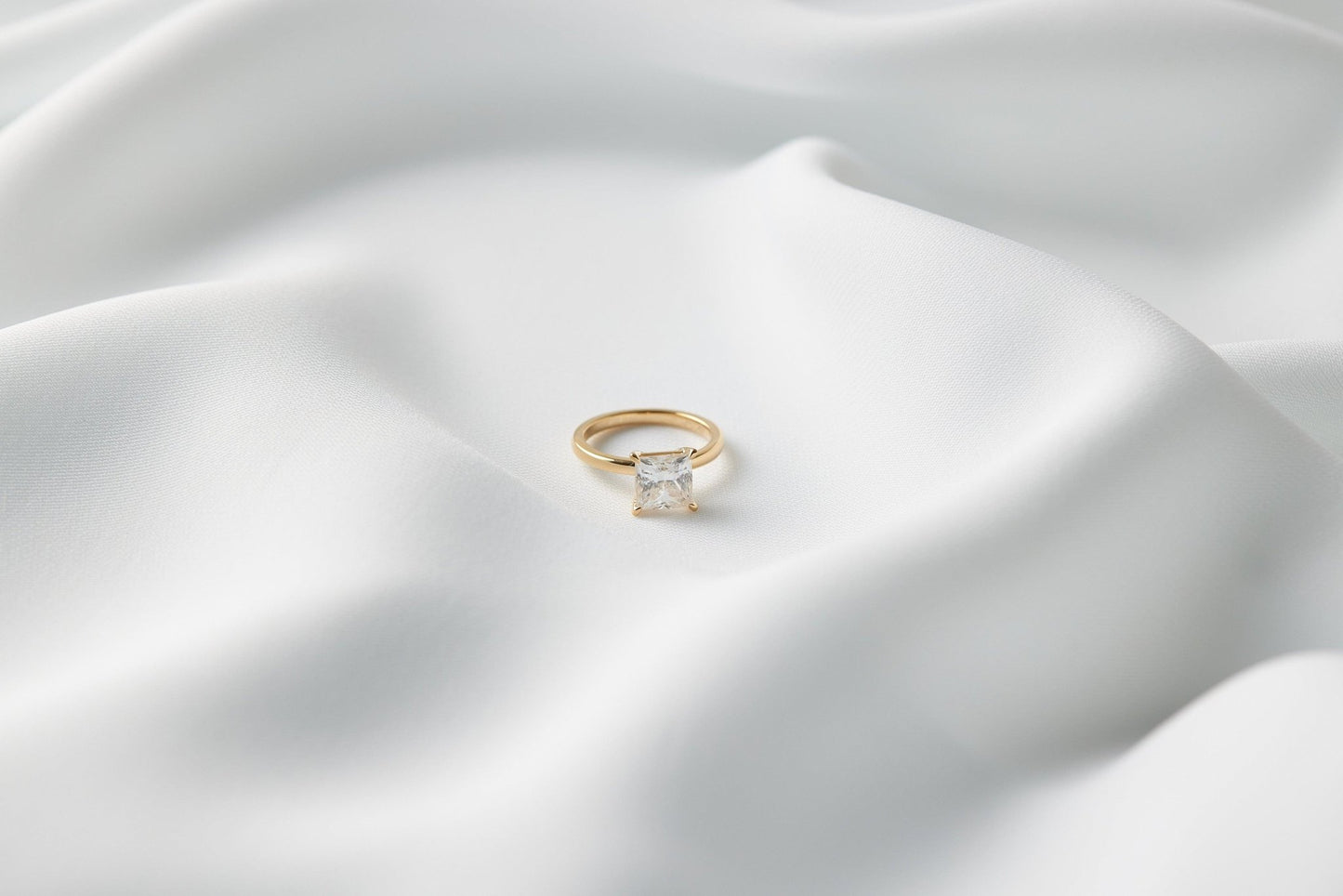 Princess Solitaire Moissanite Engagement Ring - Ready To Ship - Moissanite Engagement Rings