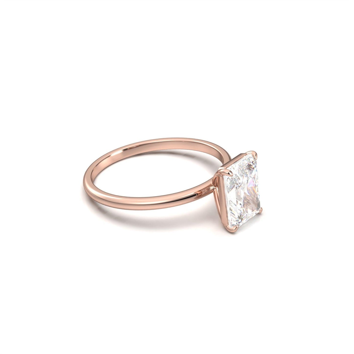Radiant Solitaire Diamond Engagement Ring | Moissanite Engagement Rings
