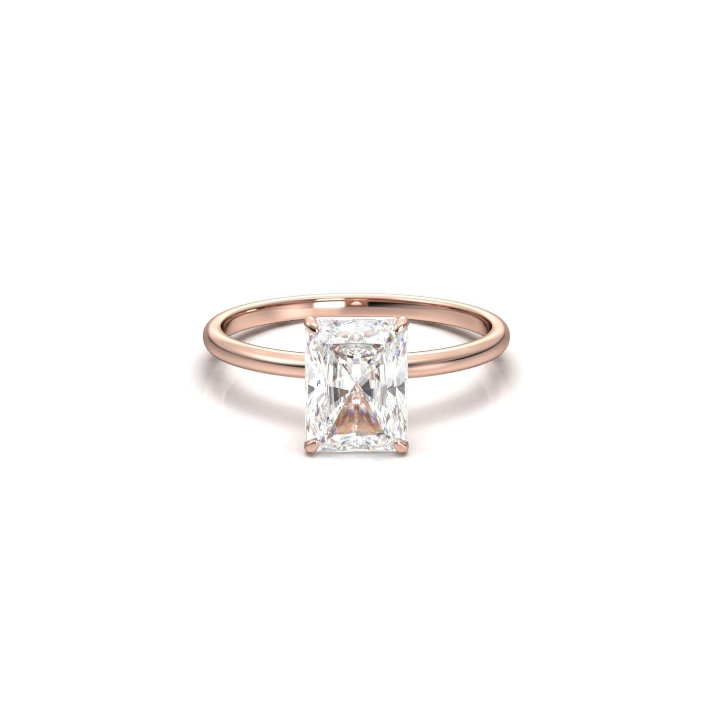 Radiant Solitaire Diamond Engagement Ring | Moissanite Engagement Rings