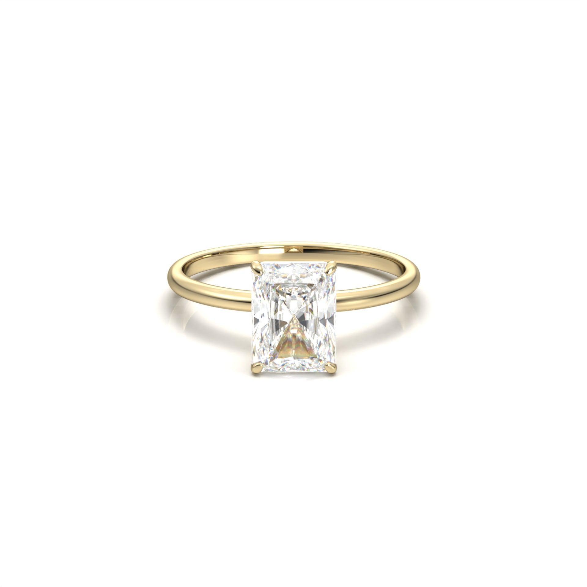 Radiant Solitaire Diamond Engagement Ring - Moissanite Engagement Rings