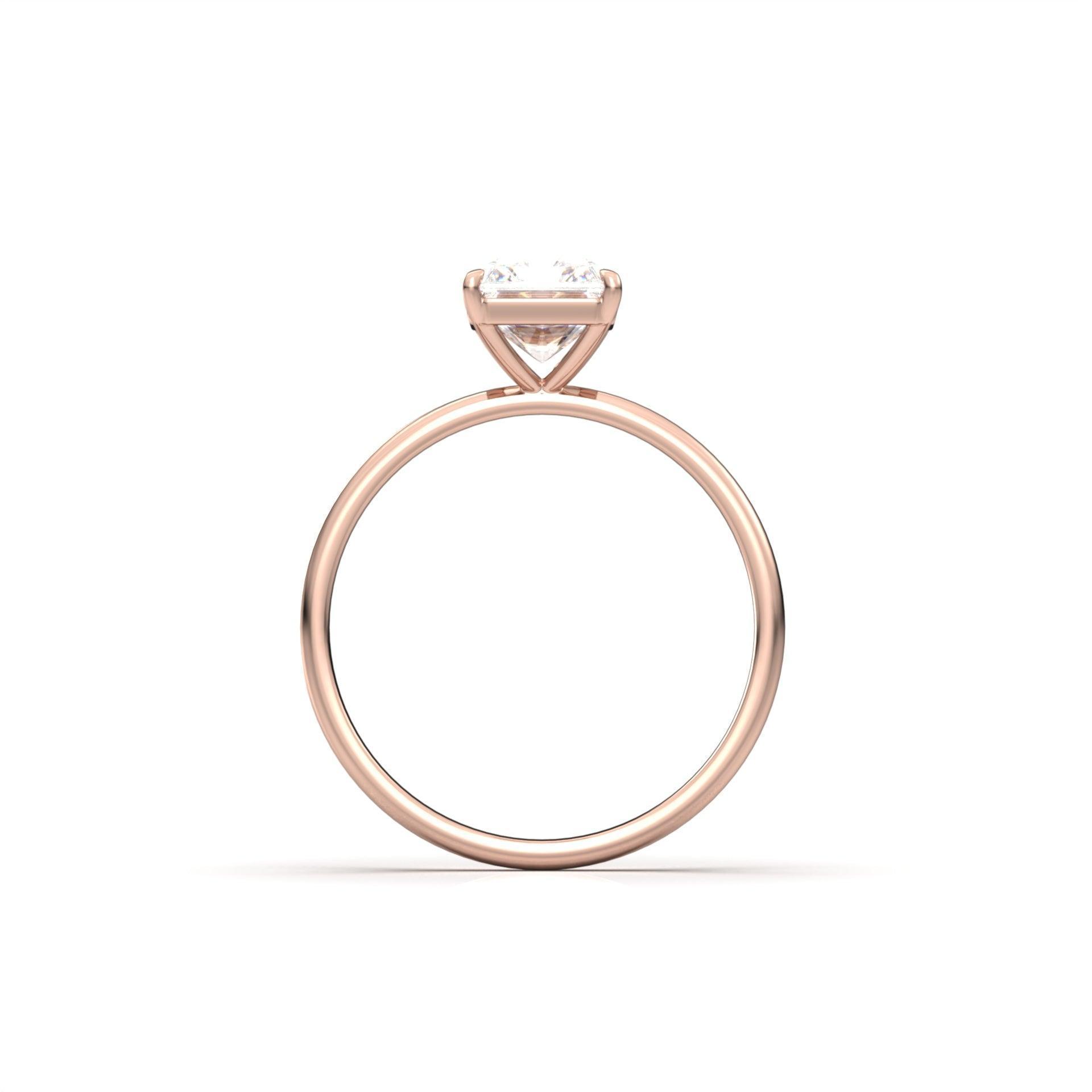 Radiant Solitaire Diamond Engagement Ring - Moissanite Engagement Rings