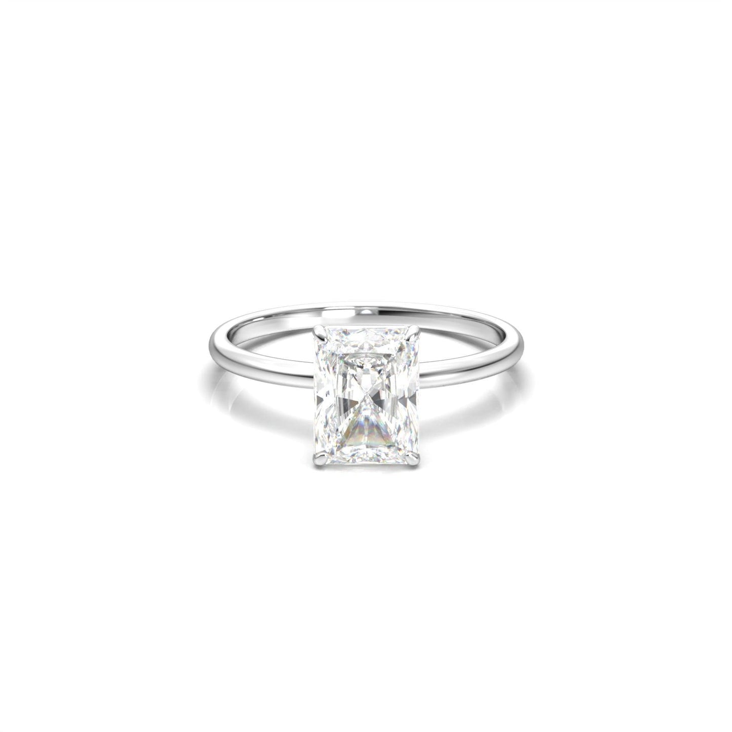 Radiant Solitaire Diamond Engagement Ring - Moissanite Engagement Rings