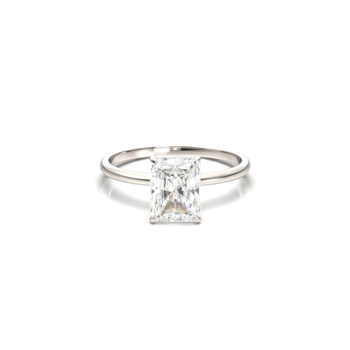 Radiant Solitaire Diamond Engagement Ring - Moissanite Engagement Rings